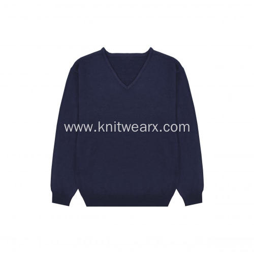 Men's Knitted Sweater Classic V-neck Pullover